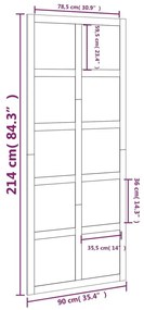 Πόρτα Αχυρώνα Λευκή 90x1,8x214 εκ. από Μασίφ Ξύλο Πεύκου - Λευκό