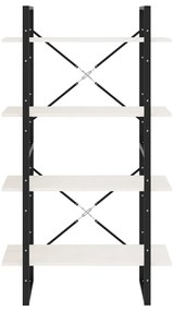 vidaXL Βιβλιοθήκη με 4 Ράφια Λευκή 80 x 30 x 140 εκ. Μασίφ Ξύλο Πεύκου