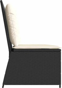 vidaXL Παγκάκι κήπου Μαύρο συνθετικό ρατάν