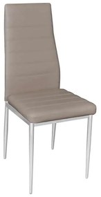 Καρέκλα Jetta-I Χρώμιο/PVC Cappuccino Συσκ.6τμχ 40x50x95cm
