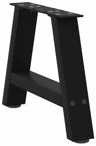 vidaXL Πόδια Τραπεζιού Σαλονιού Σχήματος Α 2 τεμ. Μαύρο 50x(30-31) εκ. Ατσάλι