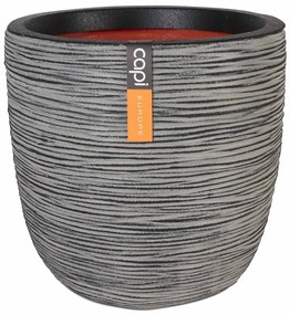 Capi Γλάστρα Οβάλ Nature Rib Ανθρακί 43 x 41 εκ. KOFZ933
