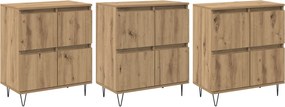 vidaXL Παραδοσιακά Πλευρικά Έπιπλα 3 pcs Artisan Oak