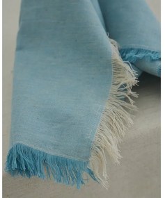Μονόχρωμη Cottonlinen Πετσέτα Φαγητού με Κρόσσι Tomar 53x53cm Άκουα