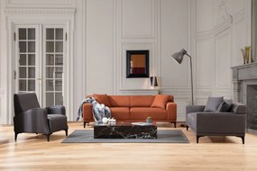 Τριθέσιος Καναπές Πορτοκαλί PETRA 86x215x87