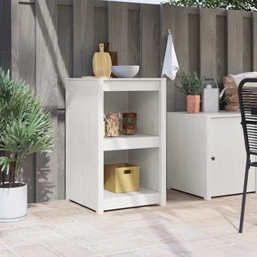 vidaXL Ντουλάπι εξωτερικής κουζίνας Λευκό 55x55x92 εκ. Μασίφ ξύλο πεύκου