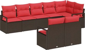 vidaXL Σετ Καναπέ 8 pcs Καφέ συνθετικό ρατάν