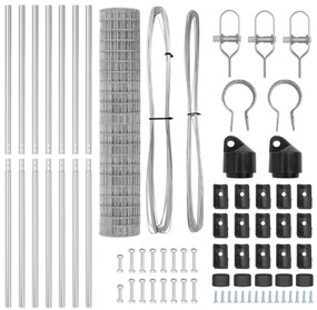 vidaXL Euro Fence με 7 Πόλους 1.6x10 μ Γαλβανισμένος Χάλυβας