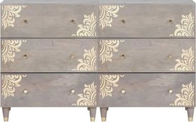 vidaXL Πλαϊνό γραφείο 2 τμχ. 60 x 33 x 75 cm Στερεό ξύλο μάνγκο Γκρι