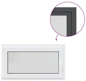 vidaXL Παράθυρο Υπογείου "RISOR" 110x50 εκ. Ανακλινόμενο & Περιστρεφόμενο DIN Αριστερό Ανθρακί