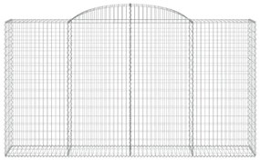 vidaXL Συρματοκιβώτια Τοξωτά 2 τεμ. 300x50x160/180 εκ. Γαλβαν. Ατσάλι