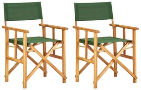 Καρέκλες Σκηνοθέτη 2 τεμ. Πράσινες από Μασίφ Ξύλο Ακακίας