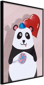 Αφίσα - Happy Panda - 30x45 - Μαύρο - Χωρίς πασπαρτού