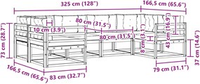 vidaXL Σειρά Καναπέ Εξωτερικού με μαξιλάρι 6 pcs Λευκό και Μπεζ
