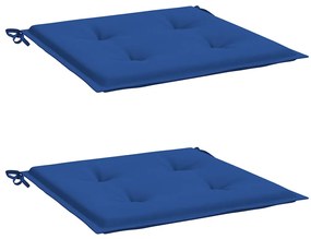vidaXL Μαξιλάρια Καρέκλας Κήπου 2 τεμ. Μπλε Ρουά 50x50x4εκ. Υφασμάτινα