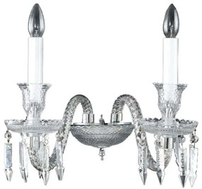 Φωτιστικό Τοίχου - Απλίκα Louvre I-LOUVRE/AP2 2xE14 38x38cm Chrome Luce Ambiente Design Crystal