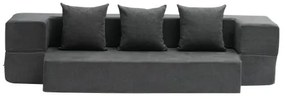 VEVOR Folding Sofa Bed 3-in-1 Foldable Couch Bed with 3 Pillows Dark Grey Twin