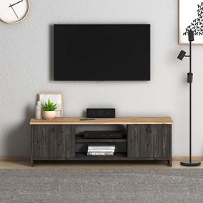 Έπιπλο τηλεόρασης Cube Megapap μελαμίνης χρώμα pine - industrial grey 120x30x40εκ. - GP022-0076,2