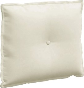 vidaXL Μαξιλάρι Πλάτης Κρεμ 60 x 50 cm Υφασμάτινο Κορντουρά