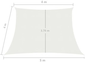 vidaXL Πανί Σκίασης Λευκό 4/5 x 4 μ. από HDPE 160 γρ./μ²