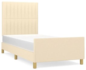 vidaXL Πλαίσιο κρεβατιού χωρίς στρώμα Κρέμα 80x200 cm Ύφασμα