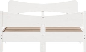 vidaXL Σκελετός Κρεβ. Χωρίς Στρώμα Λευκό 140x190 εκ Μασίφ Πεύκο