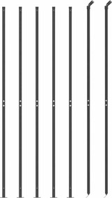 vidaXL Συρματόπλεγμα Περίφραξης Ανθρακί 2,2x10 μ. με Βάσεις Φλάντζα