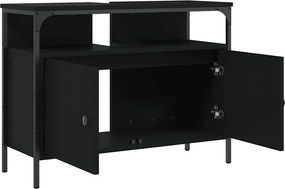 vidaXL Ντουλάπι Νιπτήρα Μπάνιου Μαύρο 80x30x60 εκ. Επεξεργασμένο Ξύλο