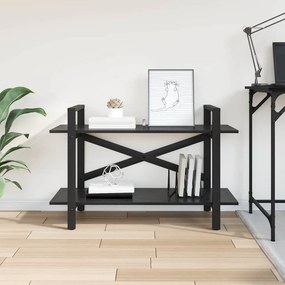 vidaXL Ράφι Βιβλίων Μαύρη Οξυά 100 x 33,5 x 64 εκ Επεξεργασμένο ξύλο