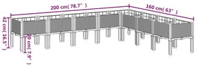 Ζαρντινιέρα Κήπου με Πόδια Λευκή 200x160x42 εκ. Πολυπροπυλένιο - Λευκό