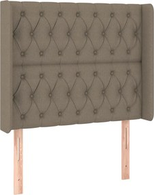 vidaXL Κρεβάτι Boxspring με Στρώμα &amp; LED Taupe 90x190 εκ. Υφασμάτινο
