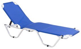 Professional Sunbed Aluminum  Blue 60x195x30 cm