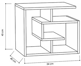 Βοηθητικό τραπεζάκι Labirent Megapap Megapap χρώμα λευκό 54x40x45εκ.