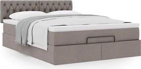 vidaXL Κρεβάτι-Μπαλκόνι με Στρώμα, Ύφασμα 140x190 εκ., Μπεζ