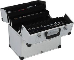 vidaXL Εργαλειοθήκη Ασημί 38 x 22,5 x 34 εκ. Αλουμινίου