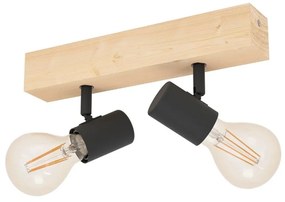 Φωτιστικό Οροφής - Σποτ Townshend 3 99478 30x5cm 2xE27 Natural-Black Eglo