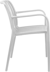 Πολυθρόνα Zoi pakoworld pp σε λευκή απόχρωση 58.5x54x80εκ