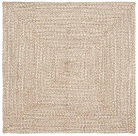 vidaXL Χαλιά χώρου τετράγωνο Φυσικό και Λευκό 120 x 120 cm Γιούτα