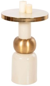 Τραπεζάκι Βοηθητικό Ambur HM4238.03 Φ40,5x62cm Ecru-Gold Μέταλλο