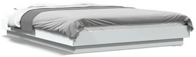 vidaXL Πλαίσιο Κρεβατιού με Φώτα LED Λευκό 140x200 εκ. Επεξ. Ξύλο