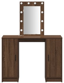 vidaXL Τουαλέτα με LED Φώτα Καφέ Δρυς 102x33x135 εκ.