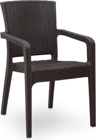 Πολυθρόνα πολυπροπυλενίου Clio Megapap recycled χρώμα καφέ 57x55x86εκ.