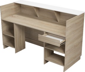 ΓΡΑΦΕΙΟ ΥΠΟΔΟΧΗΣ (RECEPTION) KRONIC HM2156.01 ΜΕΛΑΜΙΝΗ SONAMA/ΛΕΥΚΟ 180x70x110Υεκ.