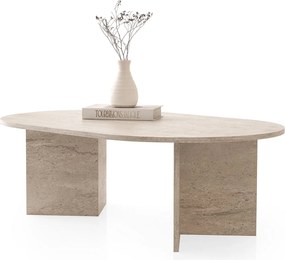 Τραπεζάκι Σαλονιού Τραβερτίνη LAGAN 128x80x42