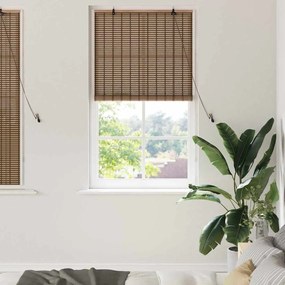 vidaXL Ρολό Παραθύρου με κουρτίνες Καφέ 100 x 160 cm Μπαμπού