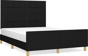 vidaXL Σκελετός Κρεβατιού Χωρίς Στρώμα Μαύρο 140x200 εκ.Υφασμάτινο