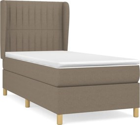 vidaXL Κρεβάτι Boxspring με Στρώμα Taupe 80x200 εκ. Υφασμάτινο