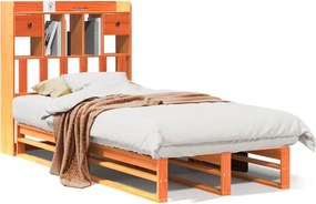 vidaXL Κρεβάτι Βιβλιοθήκη Χωρίς Στρώμα 75x190 εκ Μασίφ Ξύλο Πεύκου