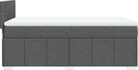 vidaXL Κρεβάτι Boxspring με Στρώμα Σκούρο Γκρι 100x200 εκ. Υφασμάτινο