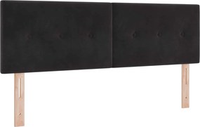 vidaXL Κρεβάτι box spring με στρώμα Μαύρο 140 x 190 cm Βελούδο